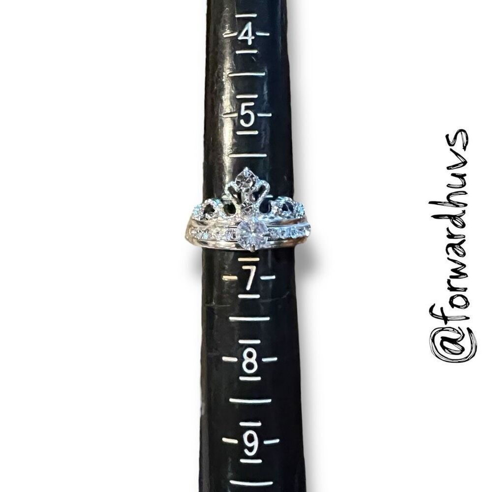 Bundle Sale 3 for $15 | Size 6.5 Fashion Ring – Crown Motif with Clear Stones